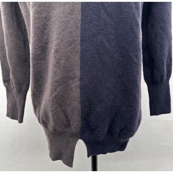 Fabiana Filippi Two Tone Gray Navy Sweater S Merino Silk Cashmere Chain Detail - Picture 4 of 12